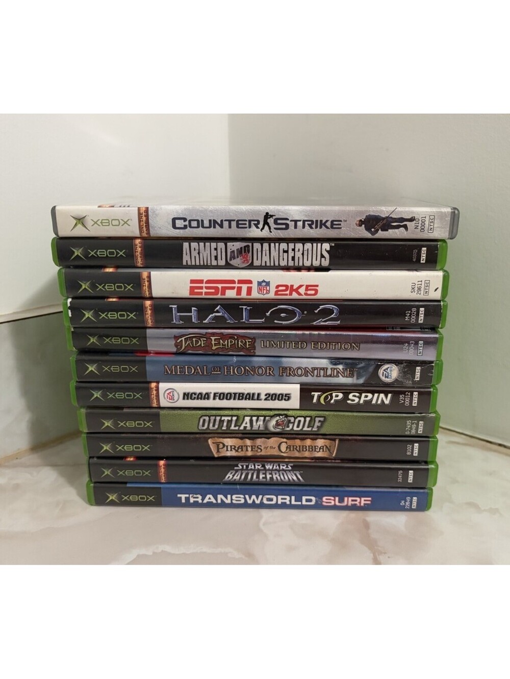 Original Xbox Bundle Lot Of 11 Games (Halo 2, Star Wars, Counter Strike) TESTED